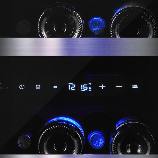 Wine Cell'R Diamond 2-Zone Wine Cellar for Recessed Installation for 166 Bottles - Black