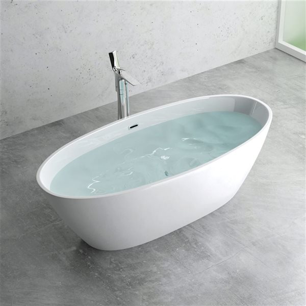 Jade Bath Shailene 67-in Oval Freestanding Tub - White