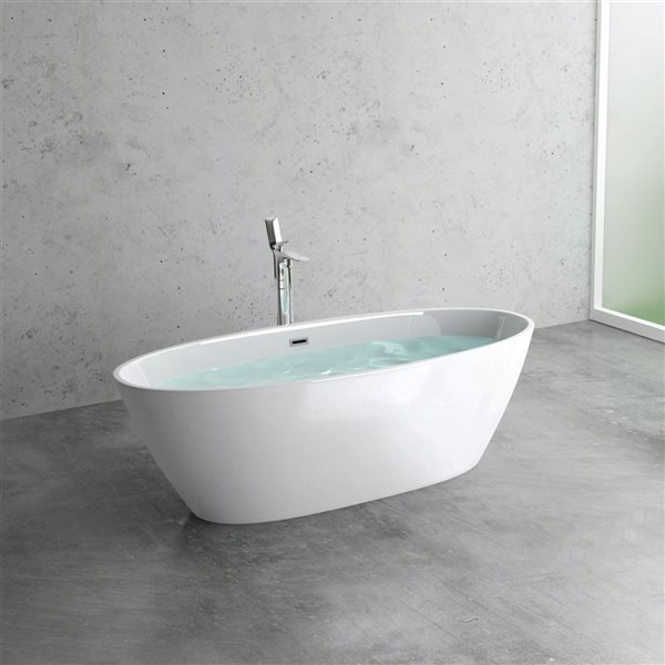 Jade Bath Shailene 67-in Oval Freestanding Tub - White