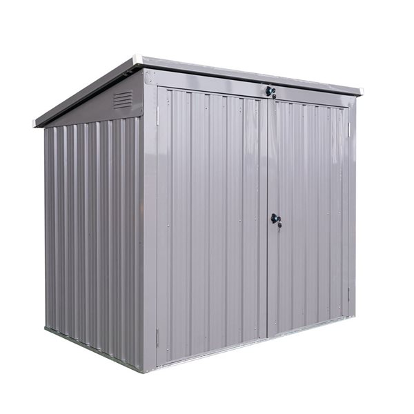 Mondawe 5 x 4-ft Grey Galvanized Steel Storage Lean-to Bin Shed