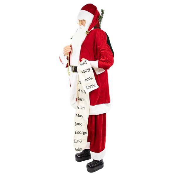 Northlight 72-in Red and White Santa Claus with Naughty or Nice List Christmas Figure