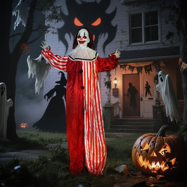 Outsunny 65-in Freestanding Halloween Animated Clown