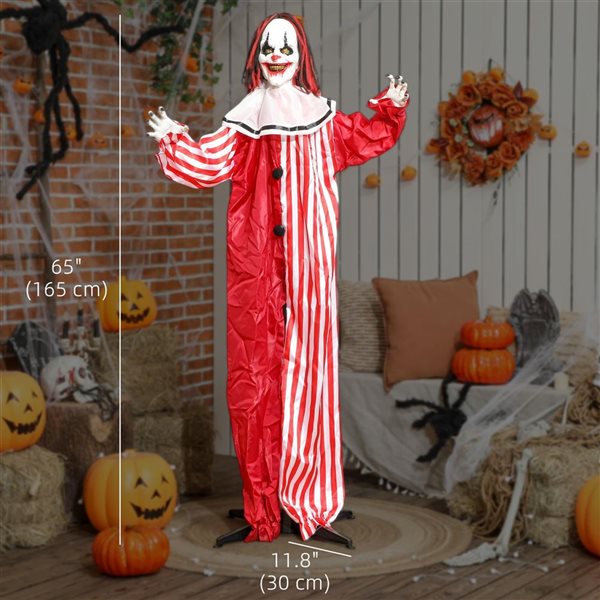 Outsunny 65-in Freestanding Halloween Animated Clown