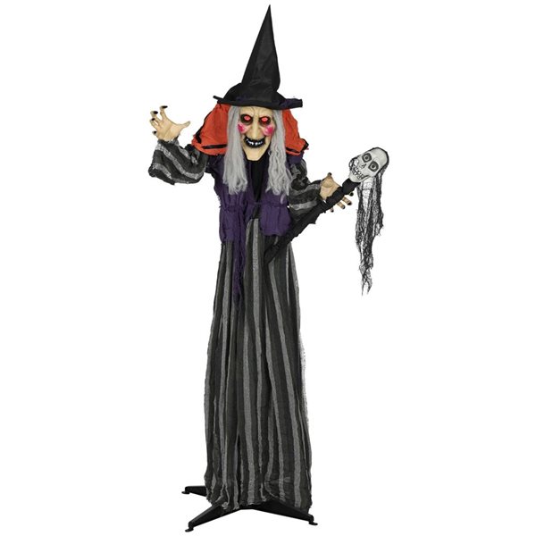 Halloween 177cm Animated Witch With Stirring Cauldron, Lights & Sound FREE SHIP