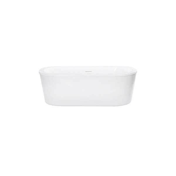 Agua Canada Baha-II 65.5 x 31.5-in White Acrylic Oval Freestanding Bathtub