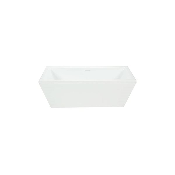 Agua Canada Bailey-II 66.875 x 33.5-in White Acrylic Rectangular Freestanding Bathtub