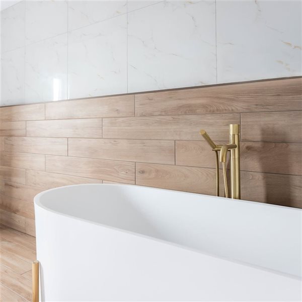 Agua Canada Sally Gold Single-Handle Freestanding Faucet with Hand Shower