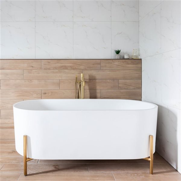 Agua Canada Sally Gold Single-Handle Freestanding Faucet with Hand Shower