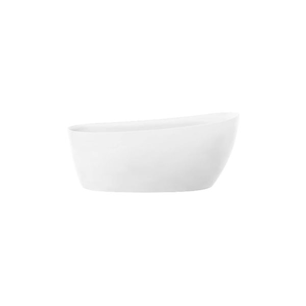 Agua Canada Bianca-W 68 x 28.5-in White Acrylic Oval Freestanding Bathtub