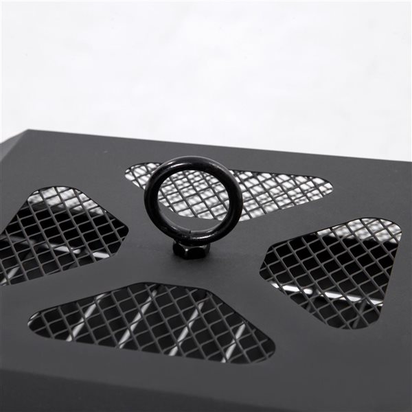 Outsunny Outdoor Wood-Burning Fire Pit w/ Grill and Spark Screen - Black