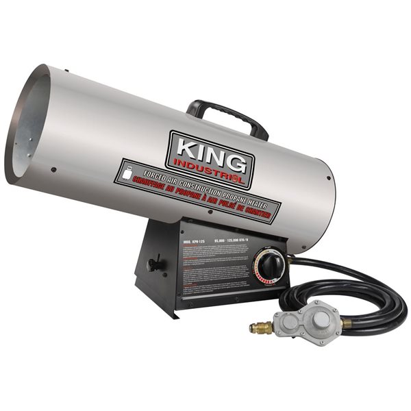King Industrial 125,000 BTU/h. Forced Air Construction Propane Heater