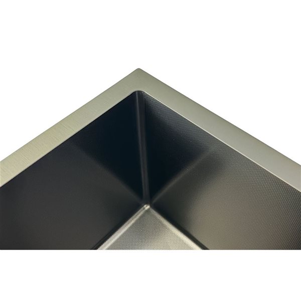 Unique Home Supplies Textured Finish 29-in 16 Gauge Undermount Kitchen Sink - Black Double - Bowl Stainless Steel