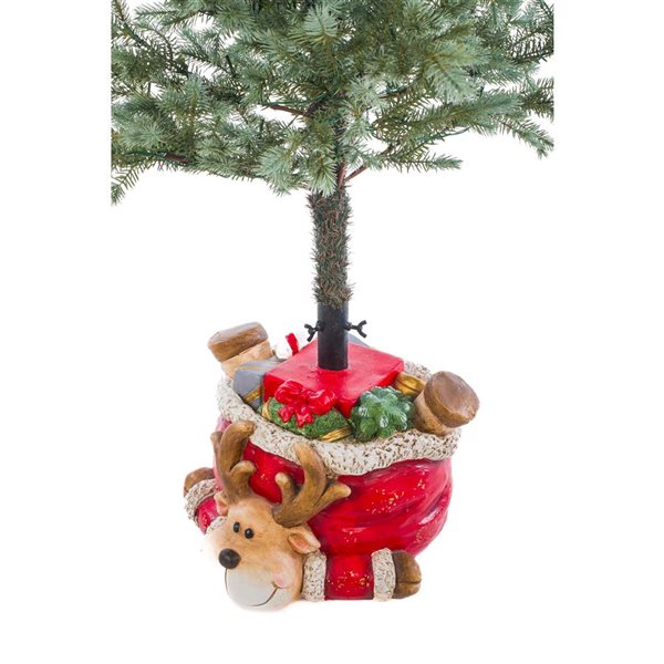 Starlight Collection 16-in Red Plastic Toon Reindeer 7-ft Christmas Tree Stand