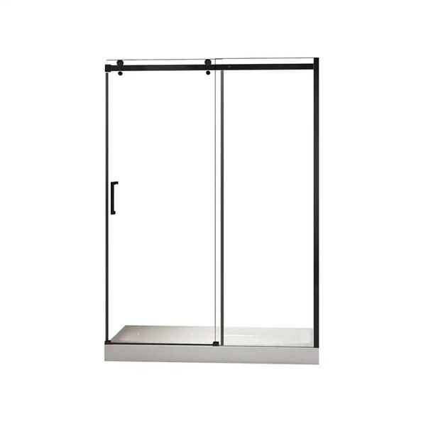 Agua Canada 48-in Matte Black Shower Door