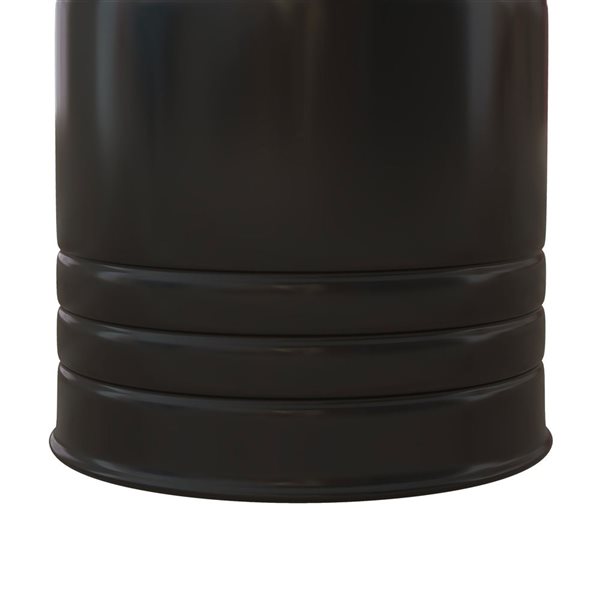 HOMCOM 14.6 dia x 19.1-in H Black Metal/Brown Wood Industrial Nesting End Table w/ Lids - Set of 2