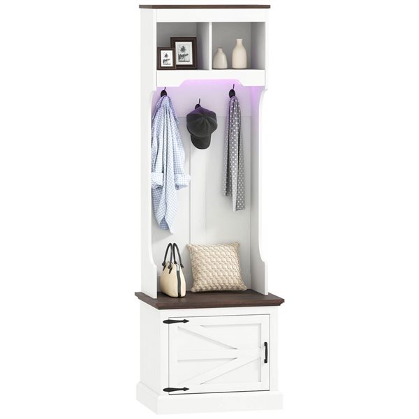 Shoe Racks Rona HOMCOM 23.1 W x 70.9-in H 3-in-1 Country-Style Entryway Coat Rack w ...
