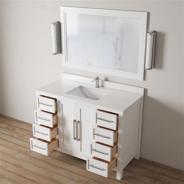 Urban Woodcraft Acadian 48-in Bathroom Vanity - White