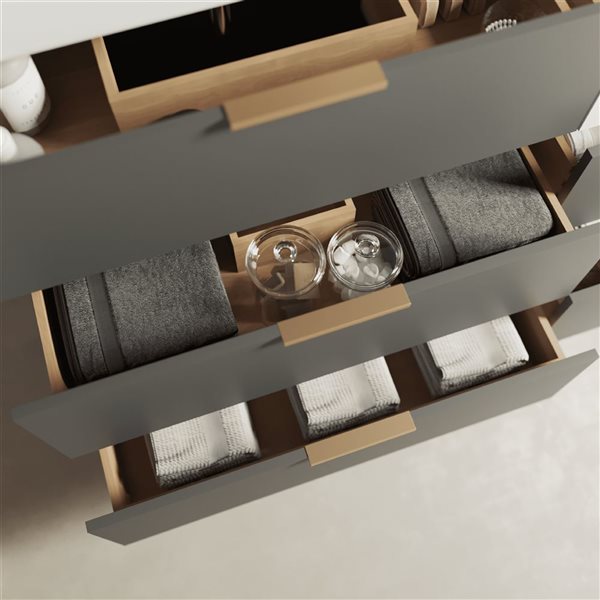 Urban Woodcraft Haldon 60-in Double Sink Bathroom Vanity - Grey