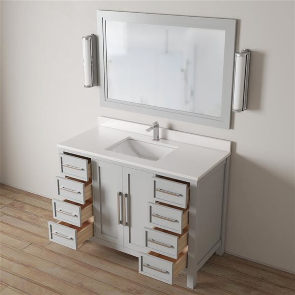 Urban Woodcraft Acadian 48-in Bathroom Vanity - Grey