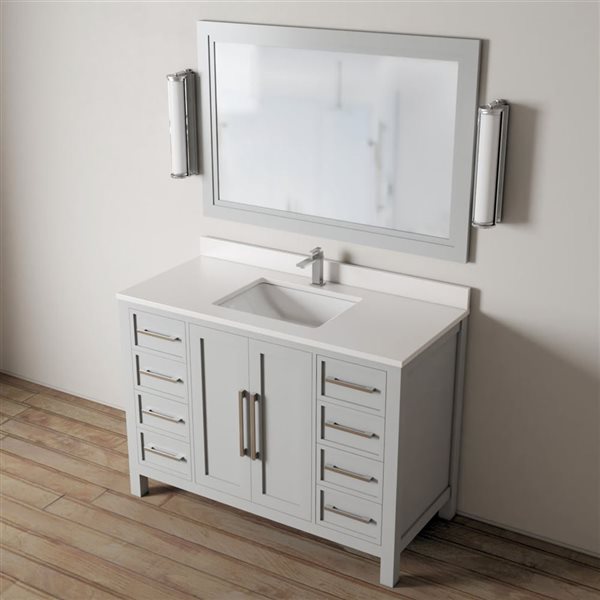 Urban Woodcraft Acadian 48-in Bathroom Vanity - Grey
