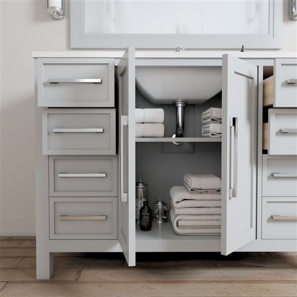 Urban Woodcraft Acadian 48-in Bathroom Vanity - Grey