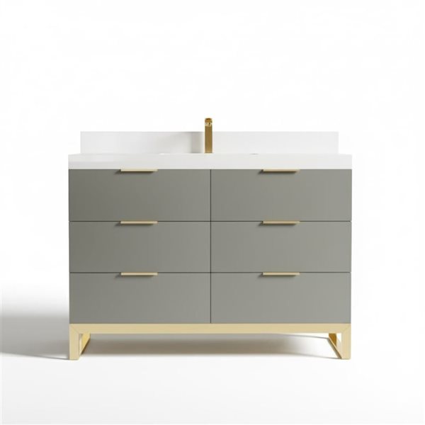 Urban Woodcraft Haldon 48-in Bathroom Vanity - Grey