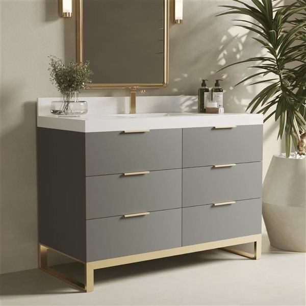 Urban Woodcraft Haldon 48-in Bathroom Vanity - Grey