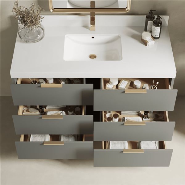 Urban Woodcraft Haldon 48-in Bathroom Vanity - Grey