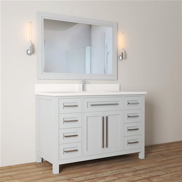 Urban Woodcraft Borneo 48-in Bathroom Vanity - Grey