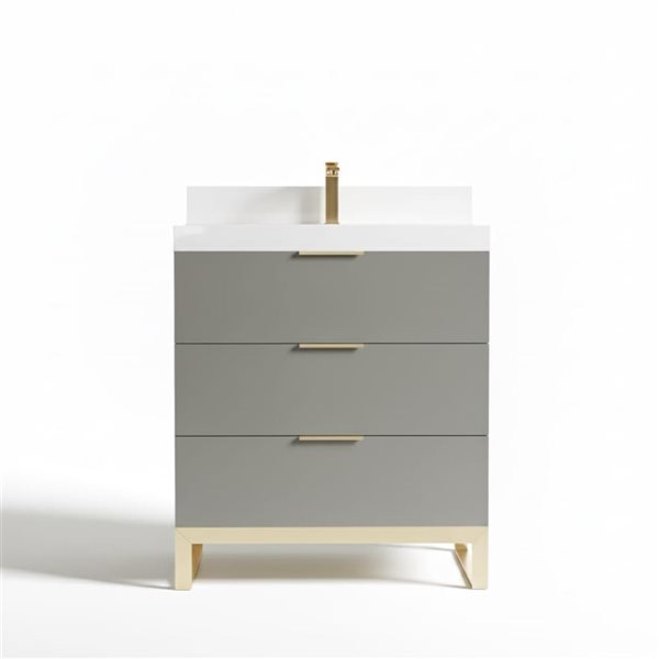 Urban Woodcraft Haldon 30-in Bathroom Vanity - Grey