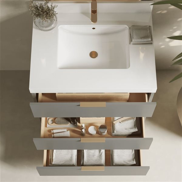 Urban Woodcraft Haldon 30-in Bathroom Vanity - Grey