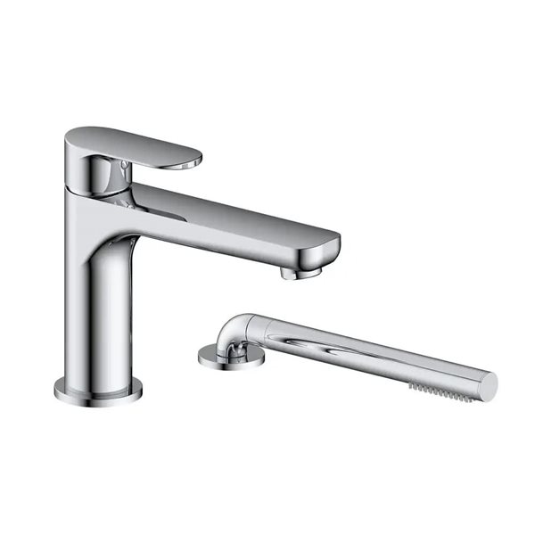 Agua Canada Satina 2.5-gal/min Deck-Mount Bathtub Faucet with Hand Shower - Polished Chrome