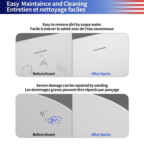 Rainlex 61x31x24-in Freestanding Solid Surface Oval Soaking Bathtub w/ Matte White Pop-Up Drain - White