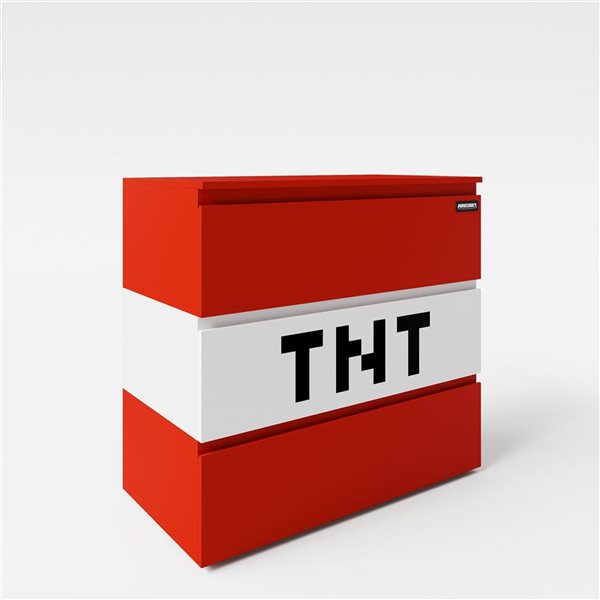 Phoenix 31.5 x 30.4 x 16.3-in Red/White Composite Minecraft TNT Chest w/ LED Light