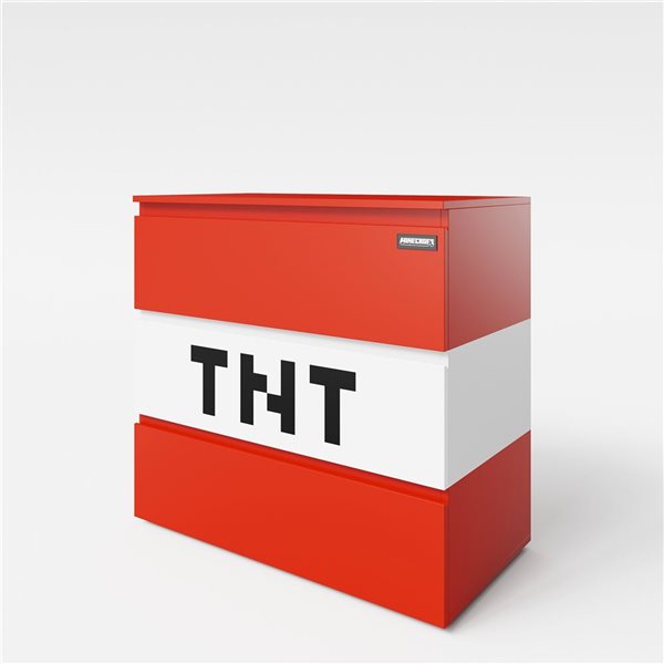 Phoenix 31.5 x 30.4 x 16.3-in Red/White Composite Minecraft TNT Chest w/ LED Light