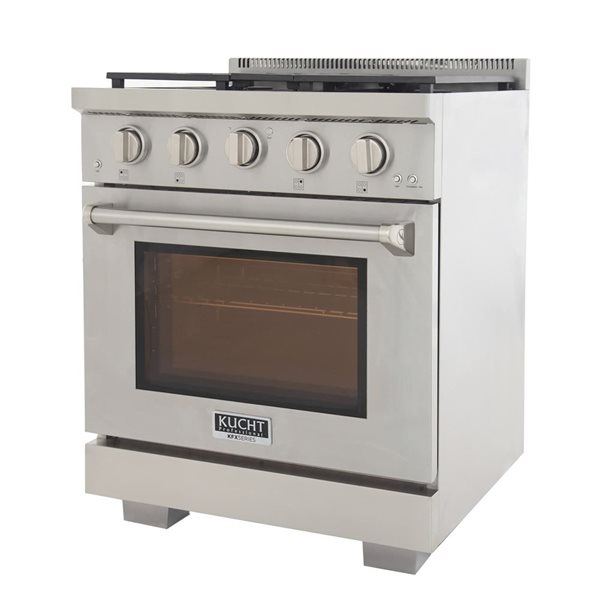 KUCHT Professional 30-in Natural Gas Range 4.2-ft³ Convection Oven w/ True Simmer Burners - Stainless Steel