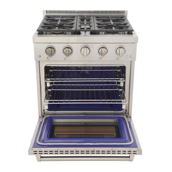 KUCHT Professional 30-in Natural Gas Range 4.2-ft³ Convection Oven w/ True Simmer Burners - Stainless Steel