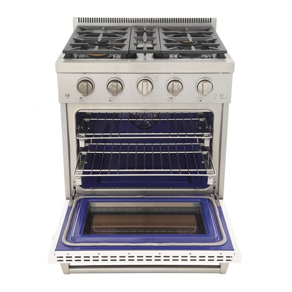 KUCHT Professional 30-in Propane Gas Range 4.2-ft³ Convection Oven w/ True Simmer Burners - White
