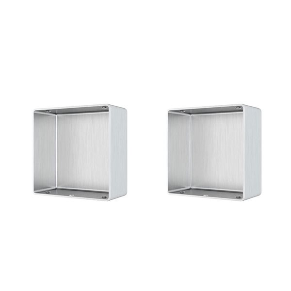 Landon & Co. Brushed Stainless Steel 2-Pc Metal Handrail Square End Cap