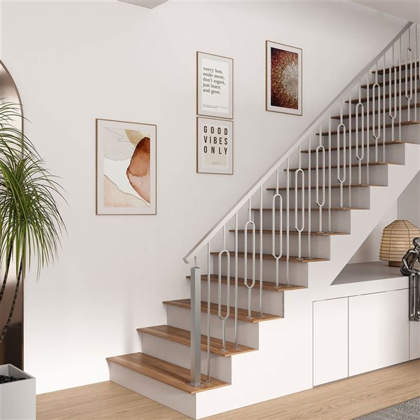 Landon & Co. Brushed Stainless Steel 2-Pc Metal Handrail Square End Cap