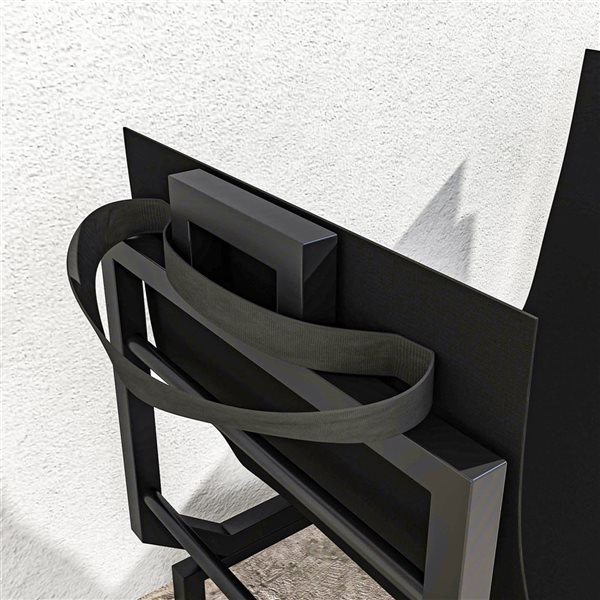 Outsunny Indoor/Outdoor Firewood Rack w/ Tote Bag - Black