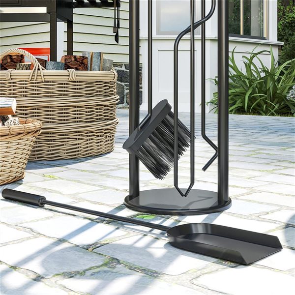 Outsunny 5-Pcs Stainless Steel Fireplace Tool Set