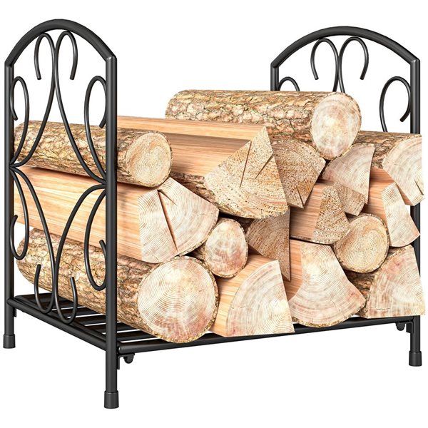Forestry Rack Outsunny 16-in Indoor/Outdoor Heavy-Duty Firewood Rack - Black 842-210 ...