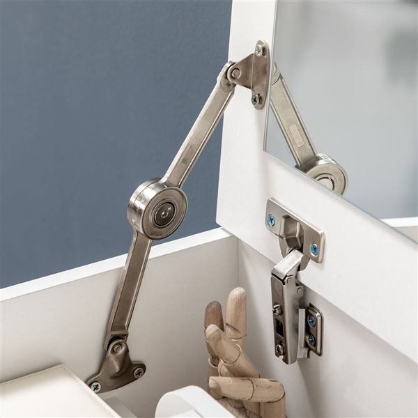 HOMCOM 23.6-in W Vanity Table with Flip Top Mirror - White