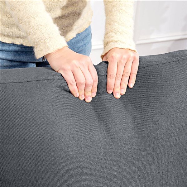 HOMCOM Armchair with Pocket Spring and Linen Upholstery - Charcoal Grey