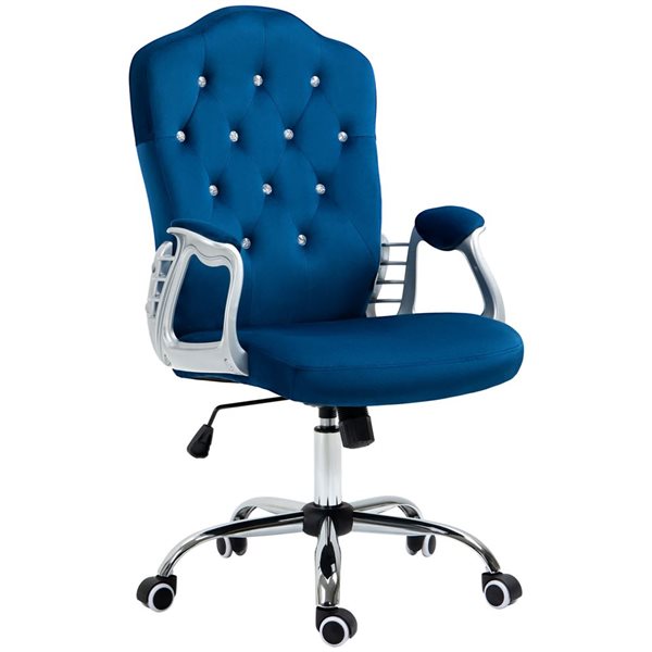Vinsetto Tufted Office Chair with Adjustable Height and Tilt Function - Blue