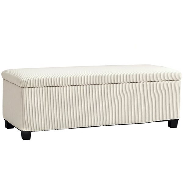 HOMCOM 44-in Storage Foot Rest Ottoman Bench with Lid - Beige