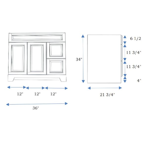 LUKX CB Vanity 36-in Right Beige 1-Sink Bathroom Vanity with Quartz Top