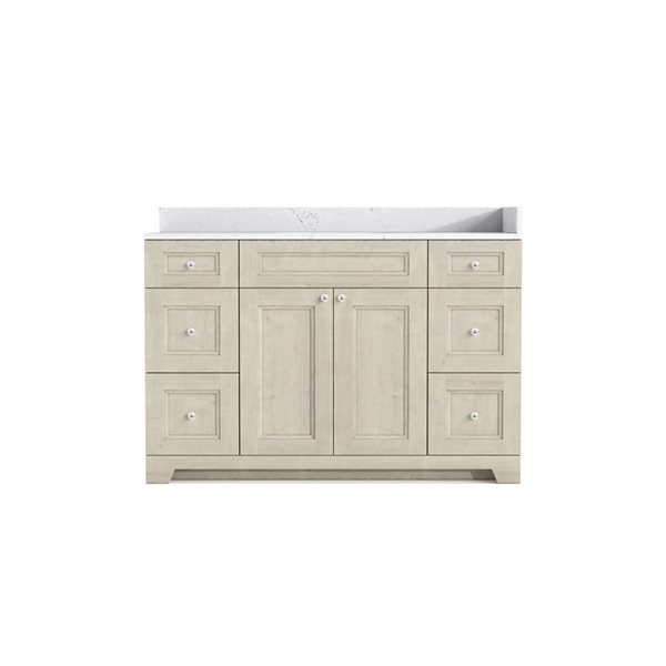 LUKX CB Vanity 54-in Beige 1-Sink Bathroom Vanity with Quartz Top