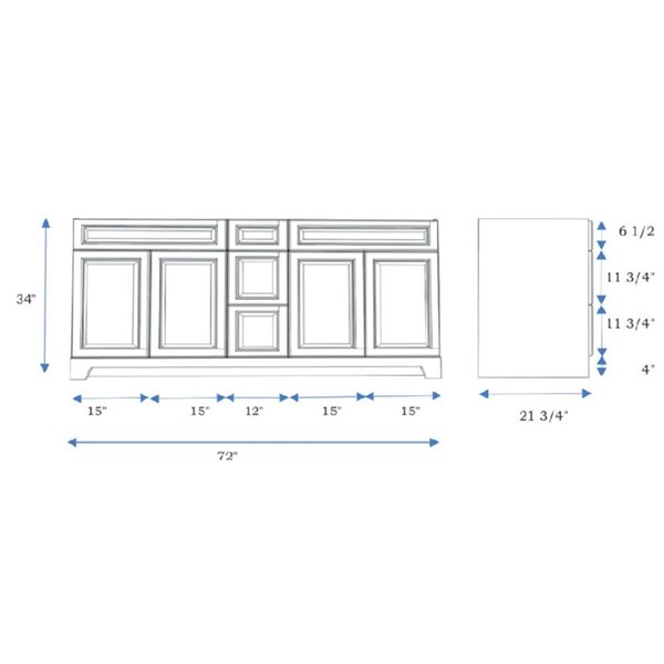 LUKX CB Vanity 72-in Beige 2-Sink Bathroom Vanity with Quartz Top